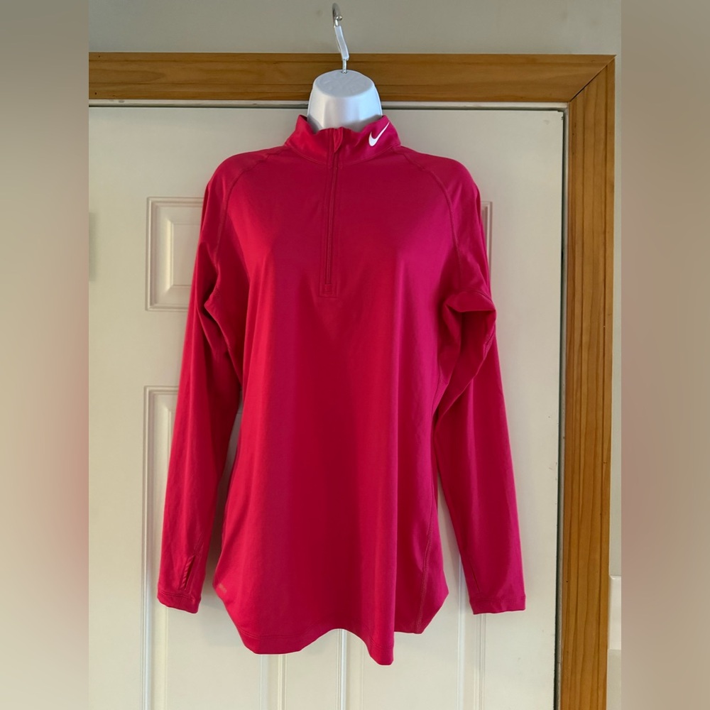 Nike Women's Fuchsia Quarter-Zip Sweatshirt